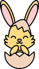 easter bunny hatching from egg