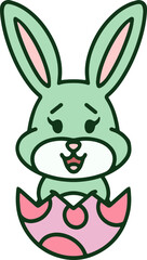easter bunny in easter egg