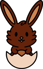 cute easter bunny in easter egg