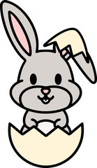 cute easter bunny in easter egg