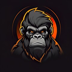 hand drawn gorilla mascot logo 