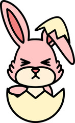 Fototapeta premium cute easter bunny in egg cartoon