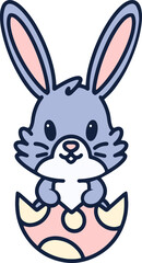 cute easter bunny in easter egg