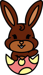 easter bunny in easter egg graphic