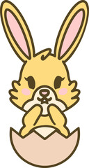 cute easter bunny in easter egg