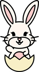 Obraz premium easter bunny in easter egg graphic