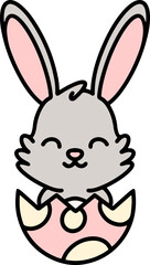 easter bunny in easter egg graphic