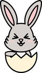 Fototapeta premium easter bunny in easter egg graphic
