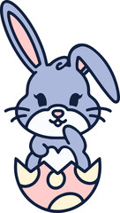 easter bunny in easter egg graphic