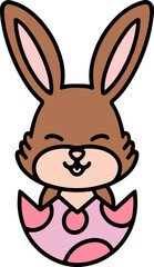 Obraz premium easter bunny in easter egg graphic