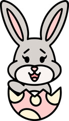 easter bunny in easter egg graphic