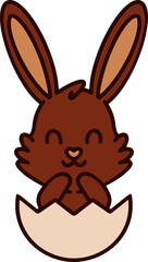easter bunny in easter egg graphic