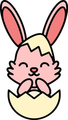 easter bunny in easter egg graphic