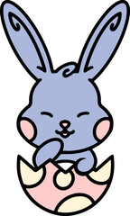 cute easter bunny in easter egg