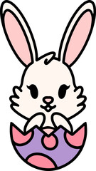easter bunny in easter egg graphic