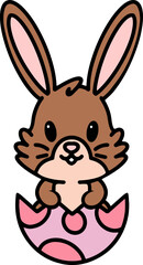 easter bunny in easter egg graphic