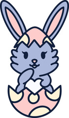 easter bunny in easter egg graphic