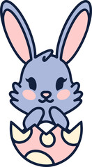 easter bunny in easter egg graphic