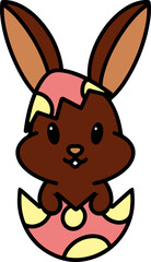 easter bunny in easter egg graphic