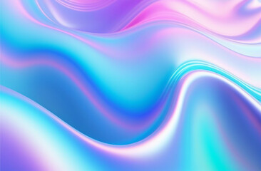 Abstract background holography waves of pearlescent liquid, modern design, iridescent glow