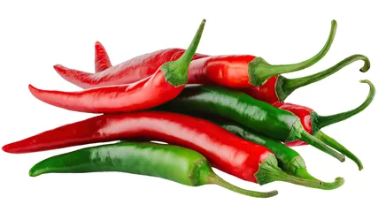 Foto op Plexiglas  Pile of red and green hot chili peppers  © Marko