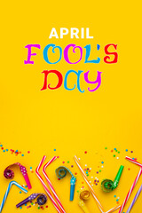 April Fools' Day celebrated on April 1 concept, background with decorative lettering