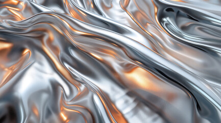 Abstract silver fluid metal background - obrazy, fototapety, plakaty