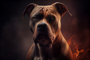 Agressive pitbull terrier