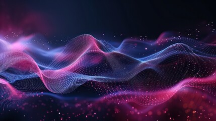 Fototapeta premium 3D Abstract Background with Wavy Shape in dark purple Spectrum
