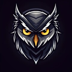hand drawn owl mascot logo 