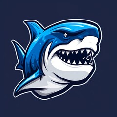hand drawn shark mascot logo 