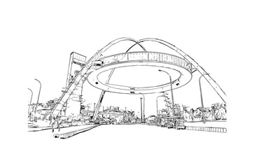 city of Kolkata india. Hand drawn sketch illustration in vector.