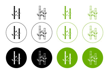 Bamboo Vector Illustration Set. Natural Serenity sign suitable for apps and websites UI design style.