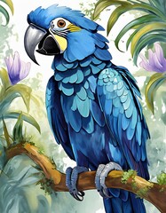 blue and yellow macaw