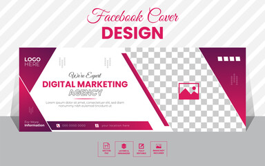 Professional social media Facebook cover design template for digital marketing agency with best layout.