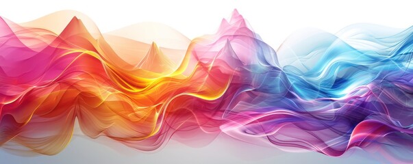Color mountains, translucent waves, abstract glass shapes, modern background, vector design Illustration for you project - obrazy, fototapety, plakaty