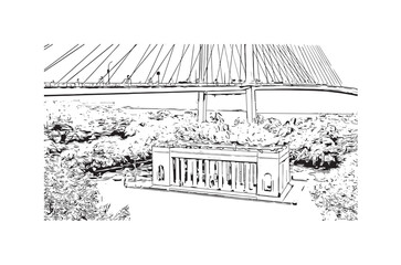 city of Kolkata india. Hand drawn sketch illustration in vector.