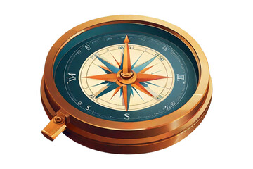 vintage compass on white background