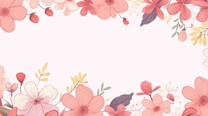 Illustration of Mother Day banner with copy space and flowers