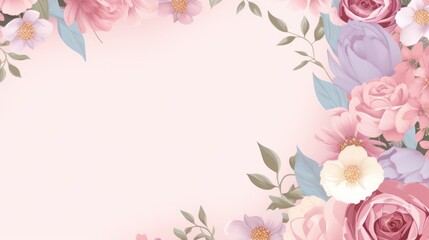 An illustration of a Mother's Day banner featuring flowers and ample copy space.
