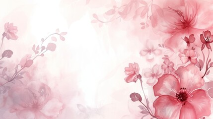 Beautiful illustration pastel watercolor floral background. AI generated image