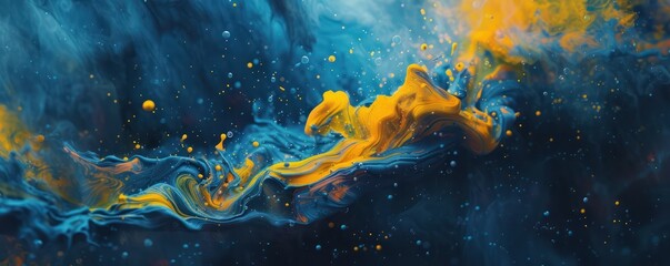 
A detailed close-up of a yellow and blue substance, suitable for various contexts