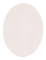 Oval vintage nude pink backdrop with paper texture isolated on white background. Watercolor hand drawn illustration