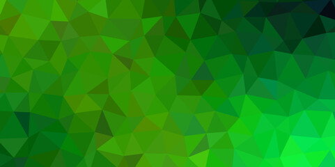 Fototapeta na wymiar Light luxury green vector polygon abstract Low Poly Background. Abstract polygonal Web Green vector. Abstract geometric background with shades of green origami style with gradient.