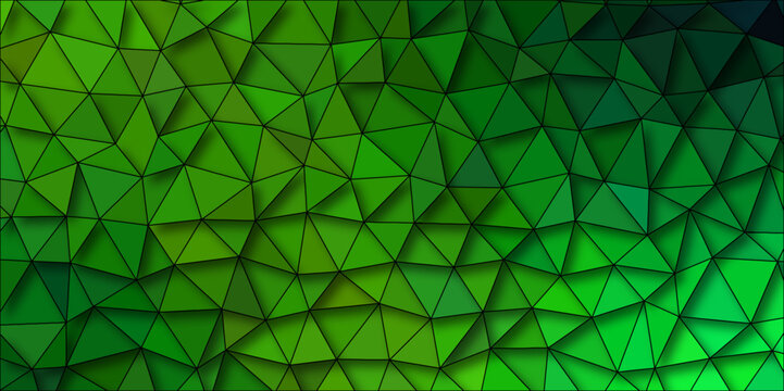 Light luxury green vector polygon abstract Low Poly Background. Abstract polygonal Web Green vector. Abstract geometric background with shades of green  origami style with gradient.