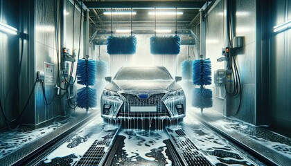 Automated Shine: High-Tech Car Wash in Action - 731215887