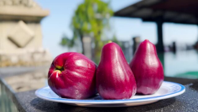 Jambu Air fruit (Syzygium samarangense), also known as Rose Apple or wax apple