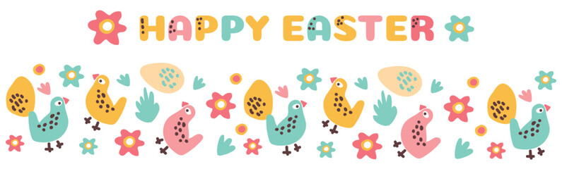 Abstract invitation template Easter banner. Greeting card. Artistic graphic illustration. Egg, holiday, Easter. Vector set.