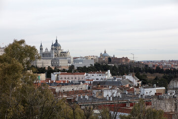 Fototapeta na wymiar Spain Madrid city view on a cloudy spring day