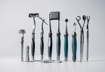 Set of dental tools isolated on white with clipping path - Powered by Adobe